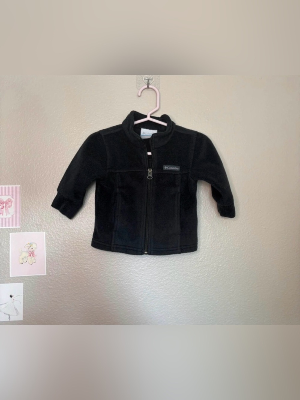 Baby infant toddler Columbia fleece black full zip sweatshirt cozy fall winter w